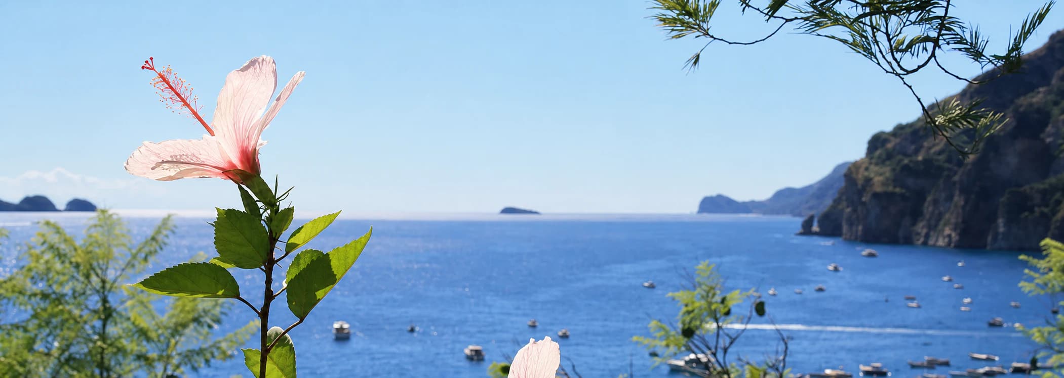 A panoramic view of Positano and the Tyrrhenian Sea